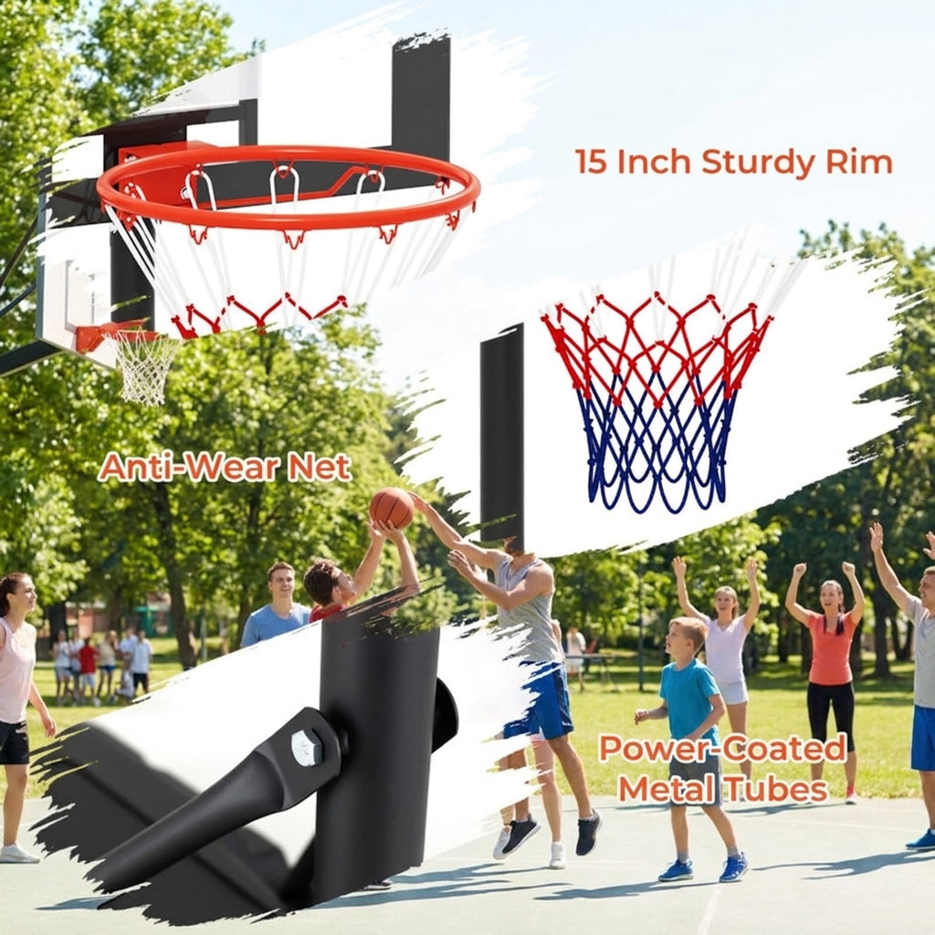 Airfind Portable Basketball Hoop with Adjustable Height from 3.3 to 7 ft and Shatterproof PC Backboard for Indoor and Outdoor Play, White