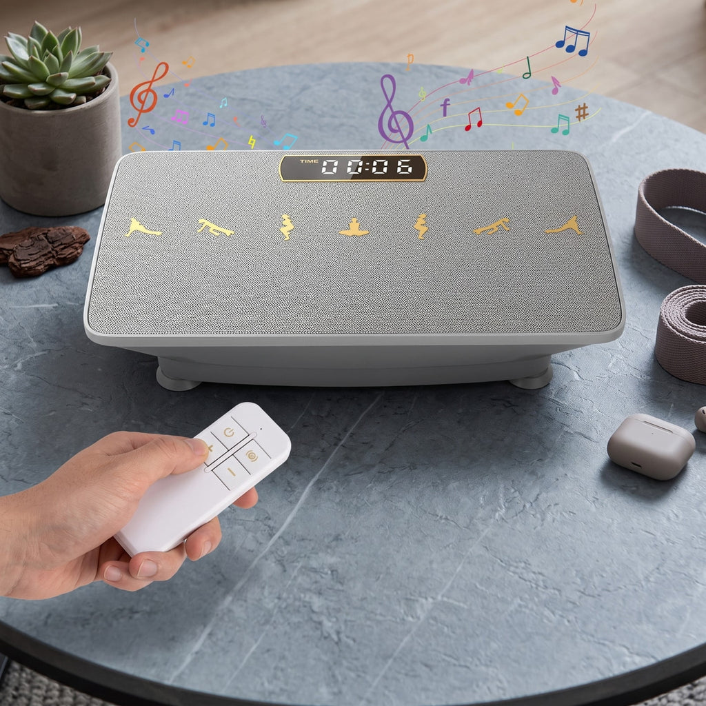 Airfind Vibration Plate Exercise Machine with Gravity Sensor and 10 Speed Levels for Whole Body Home Workout and Weight Loss, Gray