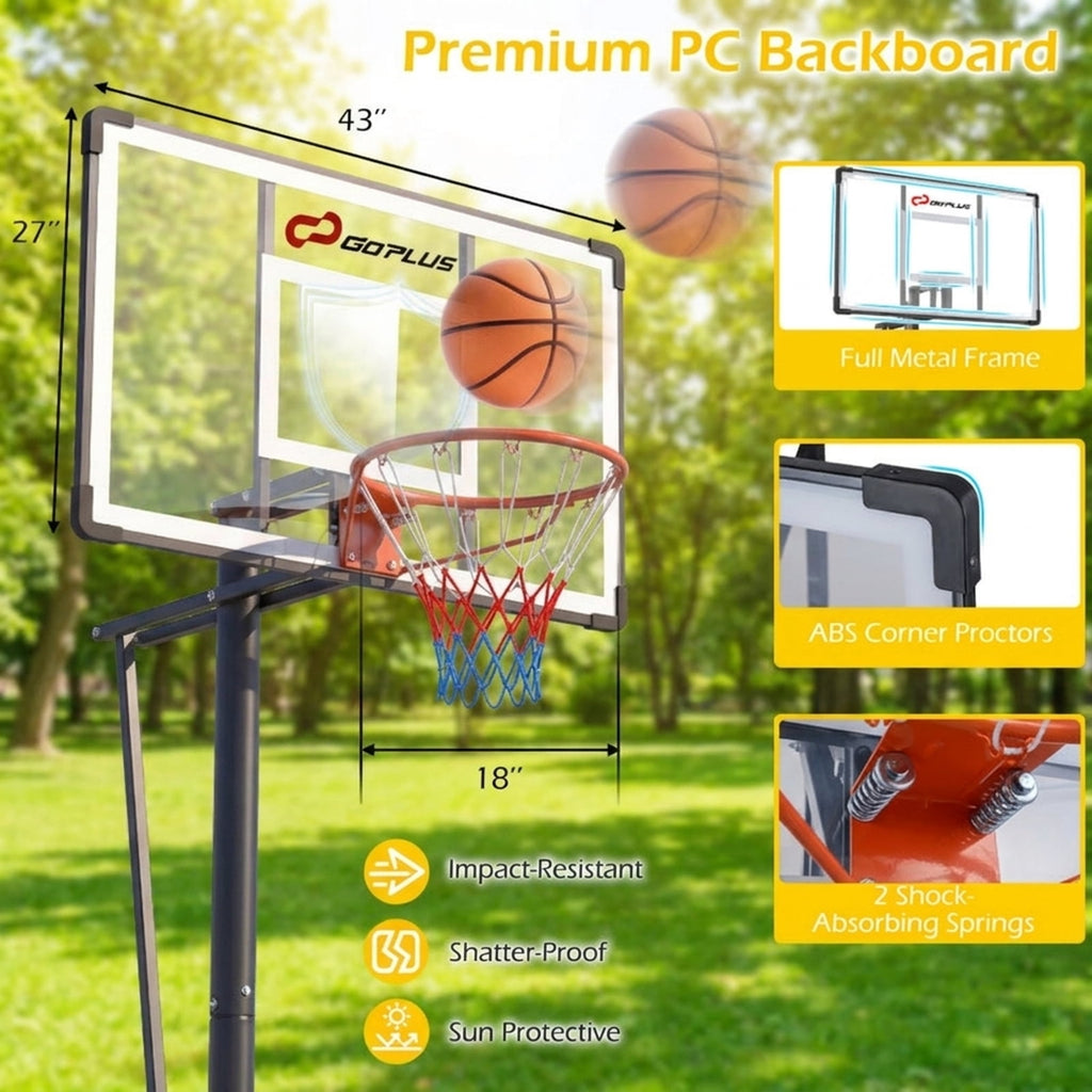 Airfind Portable Basketball Goal (10 ft Range) Stabilizing Base, Black