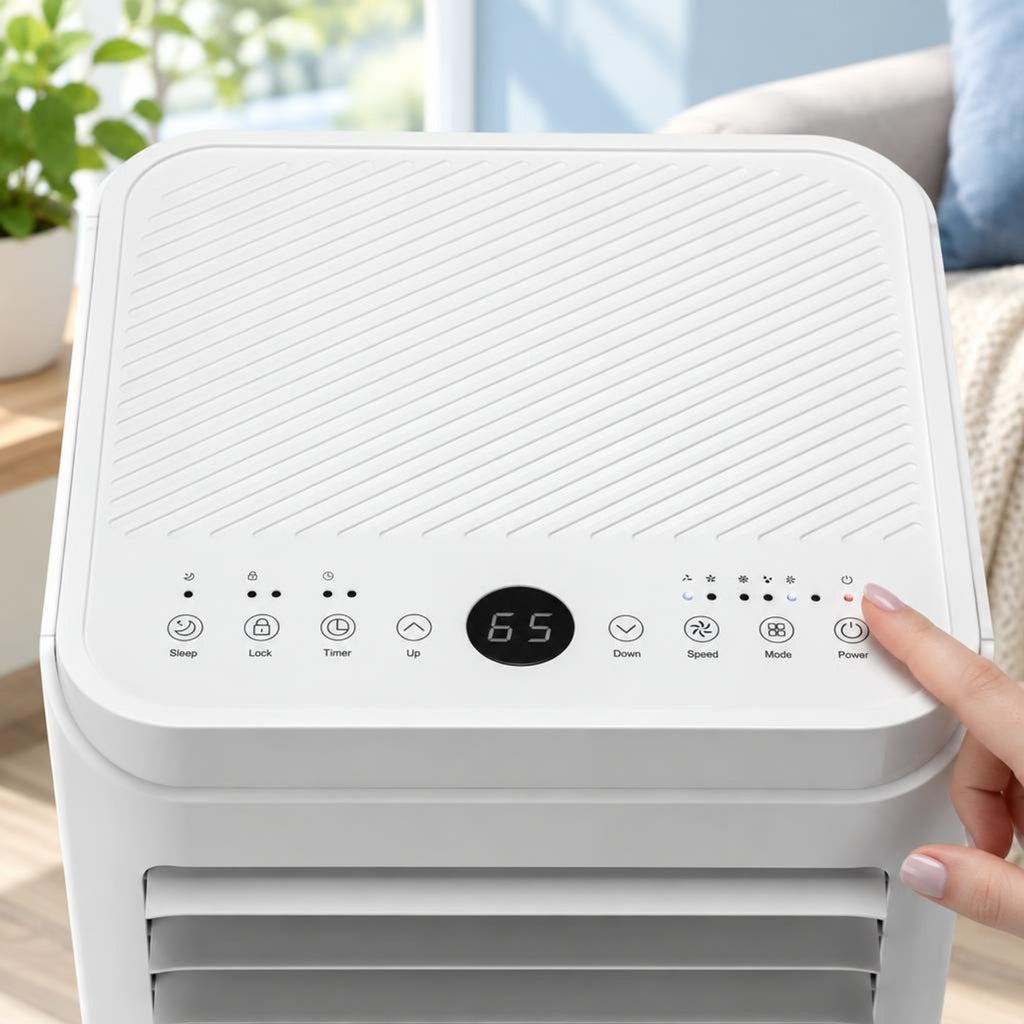 Airfind 10000 BTU Portable Air Conditioner with Dehumidifier and Fan Mode, ABS Frame, White, 24H auto on/off timer to save energy