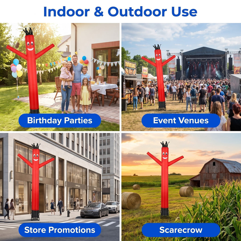 Airfind 7 FT Inflatable Tube Man with Blower for Outdoor Business Promotion Store, PP Aluminum Polyester Fabric Overall Height 7 ft Blower Frame