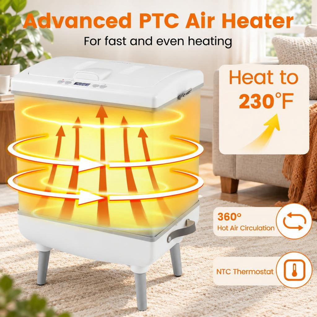 Airfind 35L Large Towel Warmer with Heating and Drying Modes for Bathroom, ABS Frame, 16 x 11.5 x 23.5 Footprint, Gray