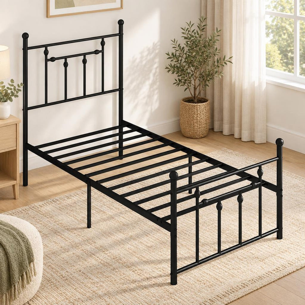 Airfind Full/Queen/Twin Size Heavy-duty Metal Bed Frame with Headboard, 660 lbs Capacity, Metal Frame, 78 x 40 x 50 Footprint, Black