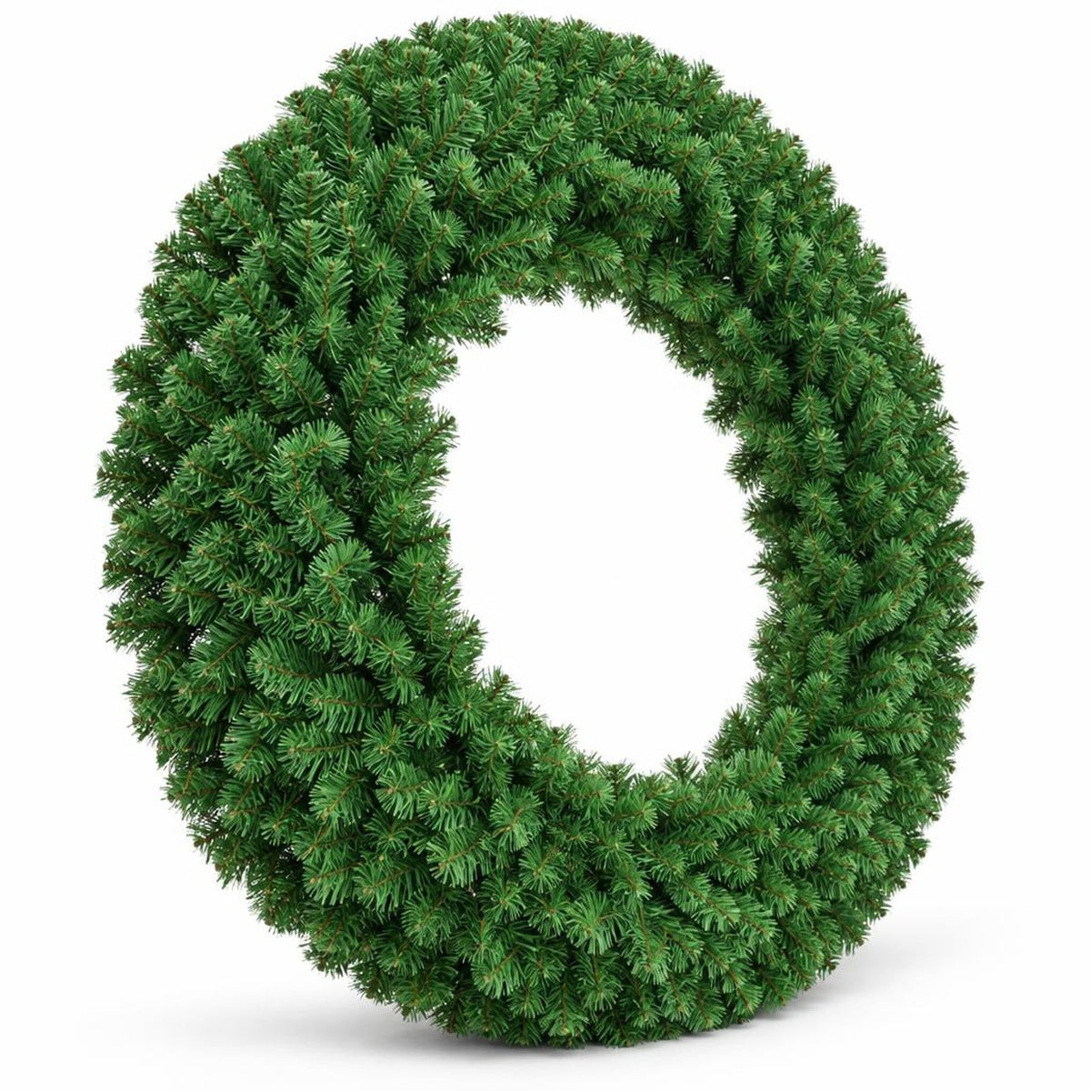 Airfind 48 Inch Pre-Lit Artificial Christmas Wreath with 200 Warm LED Lights and 714 PVC Branch Tips, Battery Operated, Green