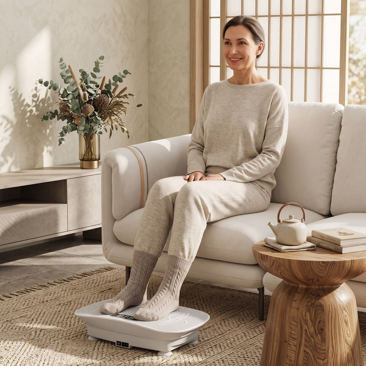 Airfind Vibration Plate Exercise Machine for Weight Loss and Lymphatic Drainage, 10 Speed Whole Body Vibration Platform with Remote Control and LED Display, Gray