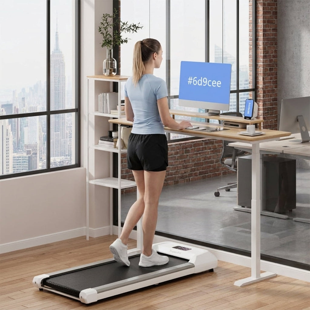 Airfind 3-in-1 3HP Folding Treadmill for home with smart app and incline plus Bluetooth speaker and heart rate monitor for walking and running, White
