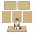Airfind Cat Scratching Pads Set of 6, 16 x 12 Inch Sisal Scratch Mats featuring Latex Backing for Furniture and Floor Protection, Natural