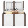 AIRFIND Deck Box 53 Gallon, Outdoor Patio Storage Container with Lockable Lid, Side Handles and Tool-Free Assembly for Garden Supplies, Beige