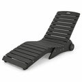 AIRFIND In-Pool Lounge Chair with Rear Wheels, HDPE Weighted Chaise for 5.5 to 8.5 in Water Depth, 450 lb Capacity, 64 in Long, Dark Gray