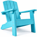 AIRFIND Kids Adirondack Chair with Slatted Back, Wide Armrests and Reinforced Base, HIPS Outdoor Seat for Ages 3 to 8, 165 lb Capacity, Turquoise
