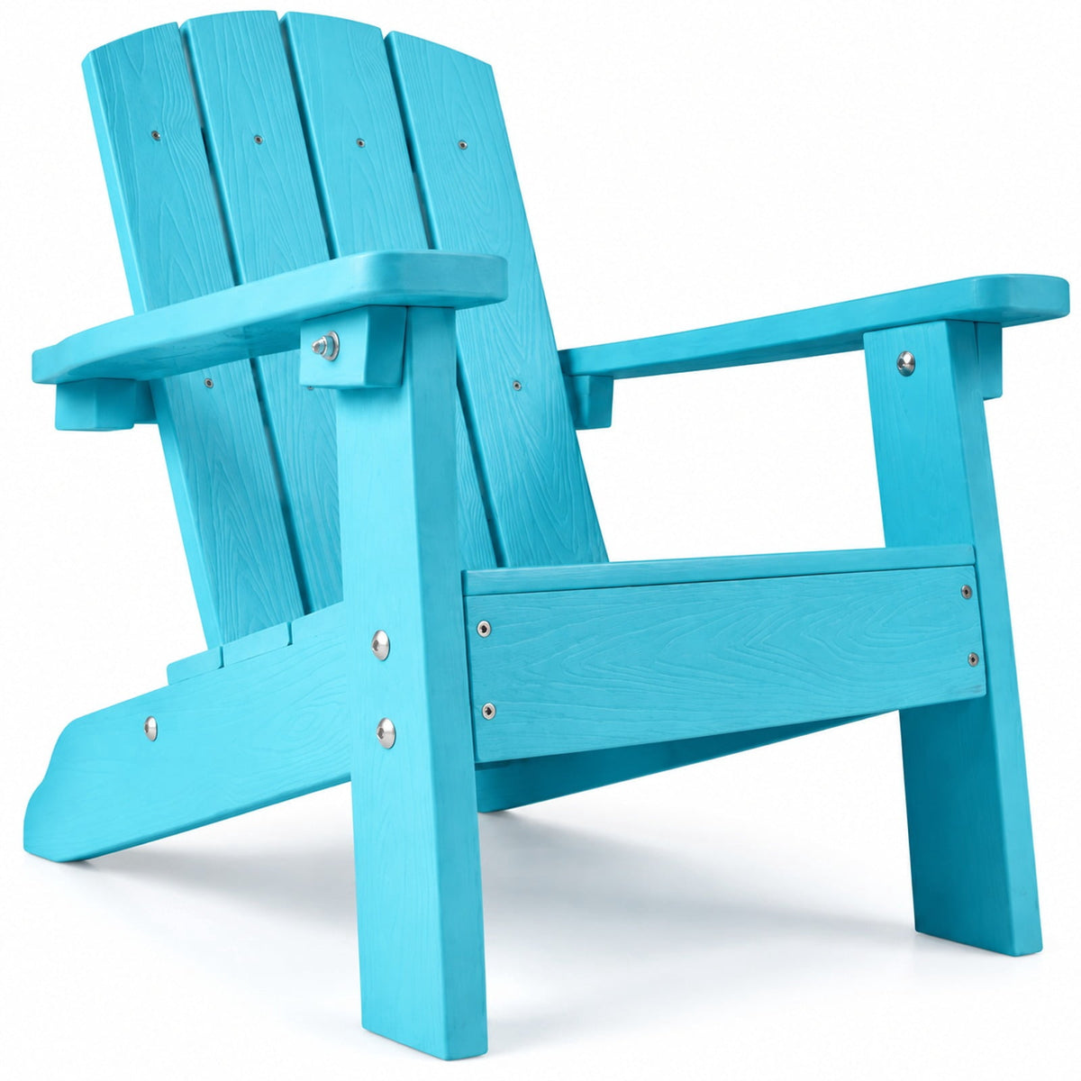 AIRFIND Kids Adirondack Chair with Slatted Back, Wide Armrests and Reinforced Base, HIPS Outdoor Seat for Ages 3 to 8, 165 lb Capacity, Turquoise