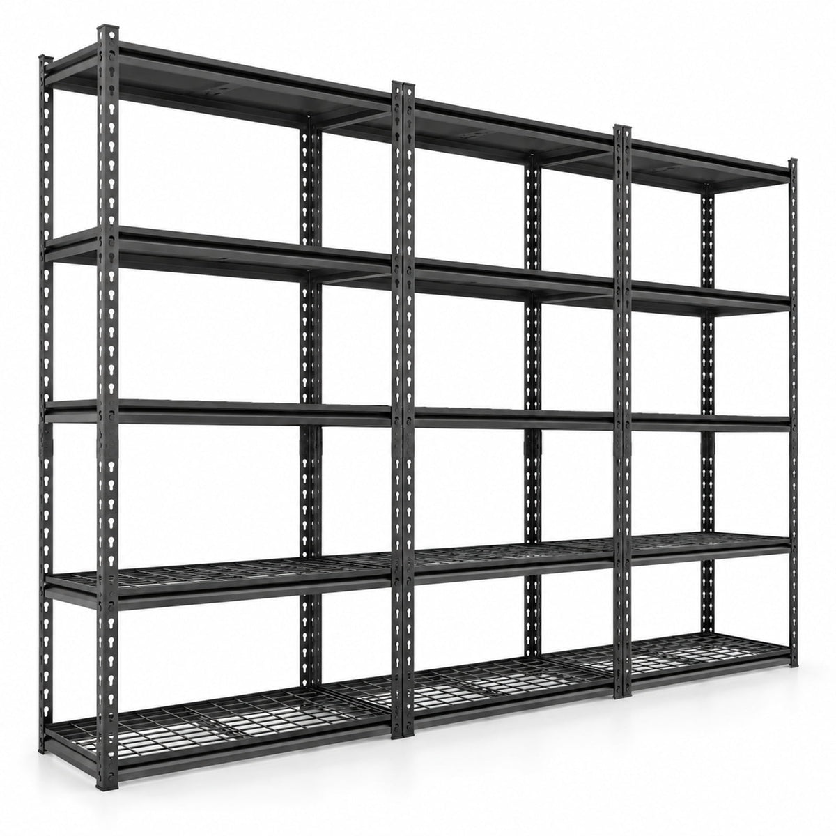 AIRFIND Metal Shelving Units Set of 3, 5 Adjustable Wire Shelves Each, 400 lb Capacity per Tier, 36 x 18 x 72 in Each, Black