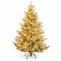 AIRFIND Pre-Lit Christmas Tree 7 ft Snow Flocked with 1074 Branch Tips, 450 Warm White LEDs, 13 Light Modes, Timer and Metal Stand
