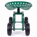 AIRFIND Rolling Garden Work Stool with 360-Degree Swivel Seat, Adjustable 16-19 in Height, 7 in Wheels and 330 lb Capacity, Green