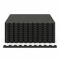 Airfind 0.79 inch Thick Rubber Top Exercise Mat 48 Sq Ft with Boarders, Rubber PE Foam Frame, of 12 Tiles 6 x 8 ft Total Footprint, Black