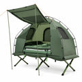 Airfind 1-Person Folding Camping Tent with Sunshade and Air Mattress, 300 lbs Capacity, 77 Inch x 35 Inch x 66 Inch Footprint, Green