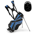 Airfind 10.5 in Golf Stand Bag with 14-Way Dividers and 7 Zippered Pockets featuring a rain hood with towel rings and dual carry straps for walking rounds, Navy