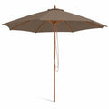 Airfind 10 Feet Patio Umbrella with 8 Wooden Ribs and 3 Adjustable Heights, 180G polyester fabric PP bamboo wood Frame, Brown