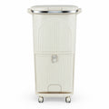 Airfind 10 Gallon Kitchen Trash Can Double-Layer with Lid and 2 Removable Buckets, PP Frame, 17 x 11.5 x 29.5 Overall Height (Open) 40 Footprint