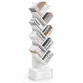 Airfind 10-Tier Bookshelf with Drawer Free-standing Storage Bookcase, 26.5 lbs Capacity, 13 x 7 x 5.5 (L x W x H)Overall Footprint, White