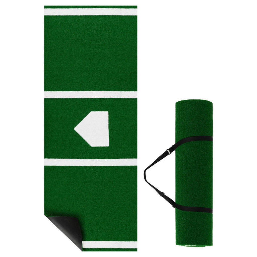 Airfind 10 ft x 3.8 ft Baseball and Softball Batter Practice Mat with Home Plate Markings, Green