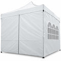 Airfind 10 x 10 FT Pop up Canopy Tent with 4 Removable Sidewalls and Wheeled Bag, Oxford Fabric PU Coating Carbon Metal Frame, White