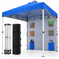 Airfind 10 x 10 FT Pop up Canopy Tent with Sidewall 6 Pockets Instant Setup Commercial Gazebo, 150D Oxford Fabric Metal Frame, Blue