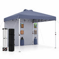 Airfind 10 x 10 FT Pop up Canopy Tent with Sidewall 6 Pockets Instant Setup Commercial Gazebo, 150D Oxford Fabric Metal Frame, Gray