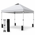 Airfind 10 x 10 Feet Outdoor Commercial Pop up Canopy Tent, 210D Oxford Fabric Metal Frame, 10 x 10 x 8.2-8.8 ft (L x W x H) 3 Footprint, White