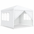 Airfind 10 x 10 Feet Outdoor Side Walls Canopy Tent with 4 Removable Sidewalls, Polyethylene fabrics Frame: Powder coated steel Frame, White