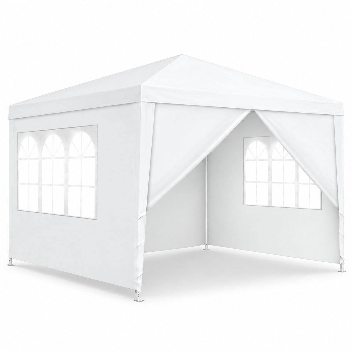 Airfind 10 x 10 Feet Outdoor Side Walls Canopy Tent with 4 Removable Sidewalls, Polyethylene fabrics Frame: Powder coated steel Frame, White