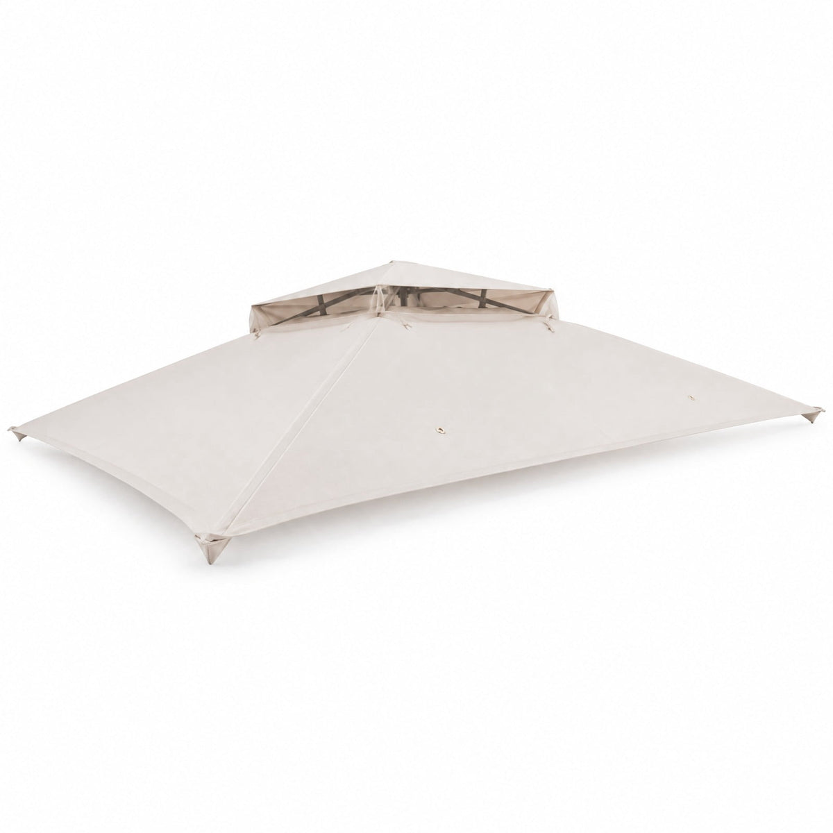 Airfind 10 x 12 Feet Gazebo Replacement Top with Air Vent and Drainage Holes, Polyester Frame, 12 ft x 10 ft Footprint, Beige