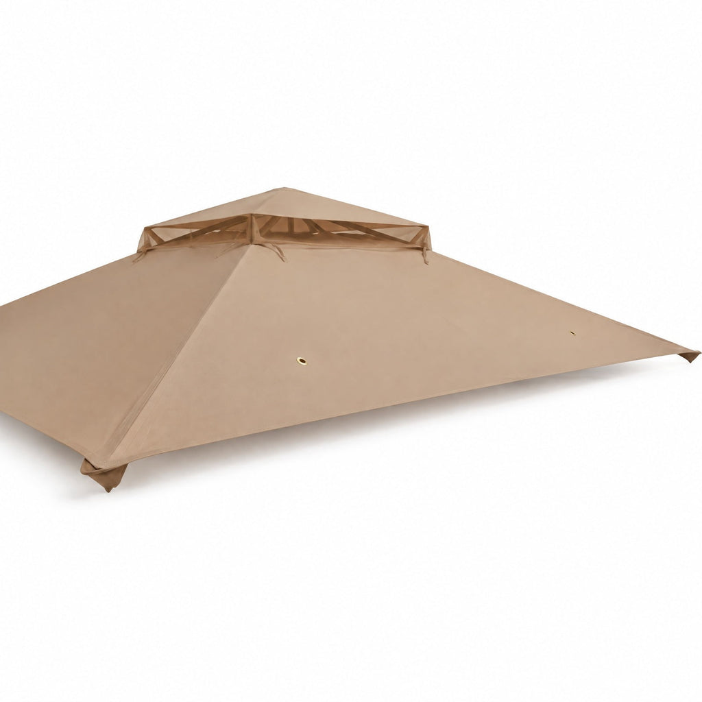 Airfind 10 x 12 Feet Gazebo Replacement Top with Air Vent and Drainage Holes, Polyester Frame, 12 ft x 10 ft Footprint, Brown