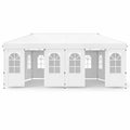 Airfind 10 x 20 FT Pop Up Canopy Tent with 6 Sidewalls and Adjustable Height, PE Metal Fabric Frame, 20 x 10 x 8.5/8.2/7.9 ft Footprint, White