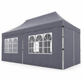 Airfind 10 x 20 FT Pop up Canopy with 6 Sidewalls and Windows and Carrying Bag for Party Wedding Picnic, Grey