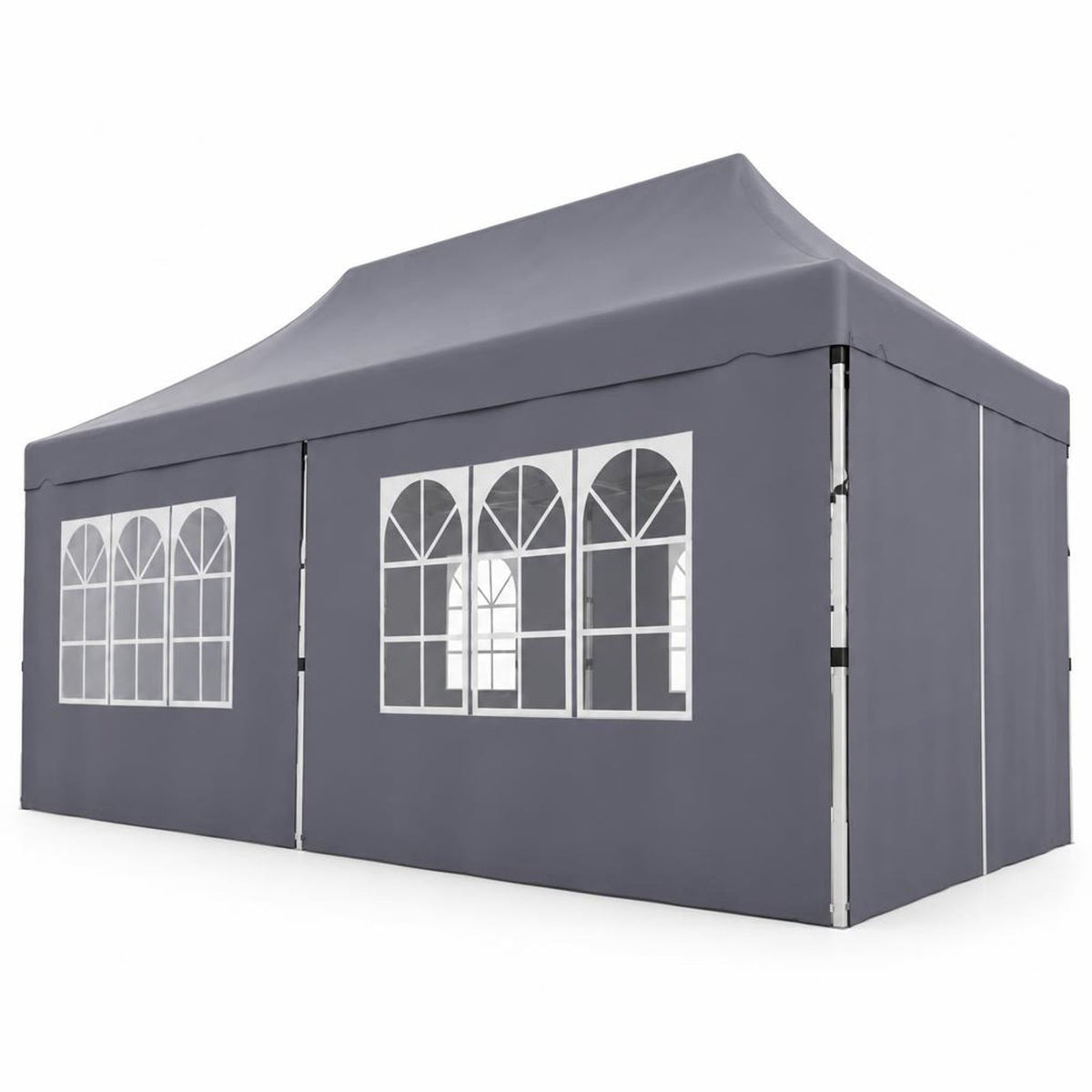Airfind 10 x 20 FT Pop up Canopy with 6 Sidewalls and Windows and Carrying Bag for Party Wedding Picnic, Grey