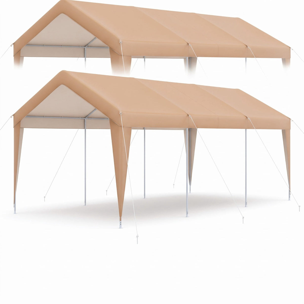 Airfind 10 x 20 Feet Patio Heavy Duty All-Weather Carport, Double-Layer 180G PE Galvanized Steel Frame, 10 x 20 x 9.4 ft Footprint, Yellow