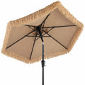 Airfind 10FT and 2-Tier Tiki Patio Umbrella with 8 Ribs, Polyester Fabric PE Metal External Frame, Brown