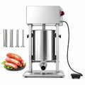 Airfind 10L Electric Sausage Stuffer with 4 Stuffing Tubes Foot Pedal and Stepless Speed Control, Stainless Steel Frame, Silver