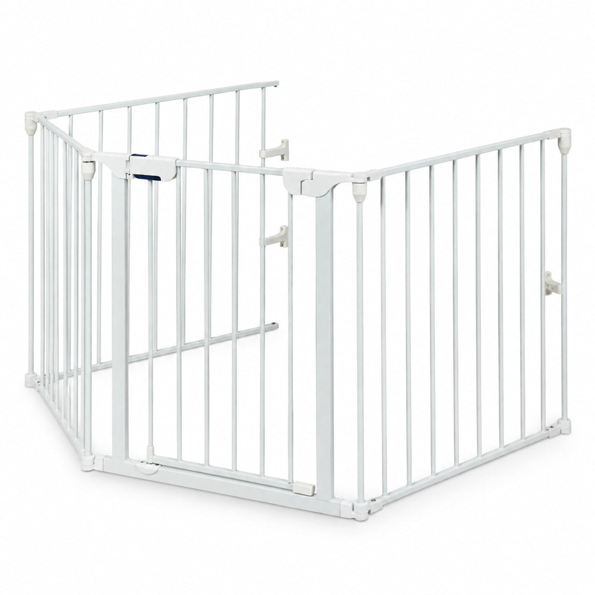 Airfind 115 Inch Length 5 Panel Adjustable Wide Fireplace Fence, Steel Frame, White, Size of each panel 29 x 24 (L x W)