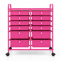 Airfind 12, Drawer Rolling Storage Cart with Removable Drawers and Lockable Wheels, Rose Red, Heavy, duty metal frame ensures excellent stability
