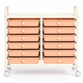 Airfind 12 Drawers Rolling Storage Cart for Home and Office, Steel Frame, 25inx15inx 34in Footprint, of frame White