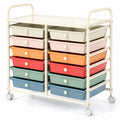 Airfind 12 Drawers Rolling Storage Cart for Home and Office, Steel Frame, 25inx15inx 34in Footprint, of frame White
