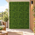 Airfind 12-Pieces 20 Inch x 20 Inch Artificial Hedge Boxwood Panels, PE Each Frame, Green, Panel Size 20 x 20