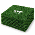 Airfind 12 Pieces 20 x 20 inches Artificial Grass Wall Panels for Garden Yard Balcony, PE Each Frame, Green