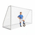 Airfind 12 x 6 FT Portable Soccer Goal for Backyard, All-Weather PVC Frame Practice Net with 6 Ground Stakes and High-Strength PE Netting for Kids Youth Training, White