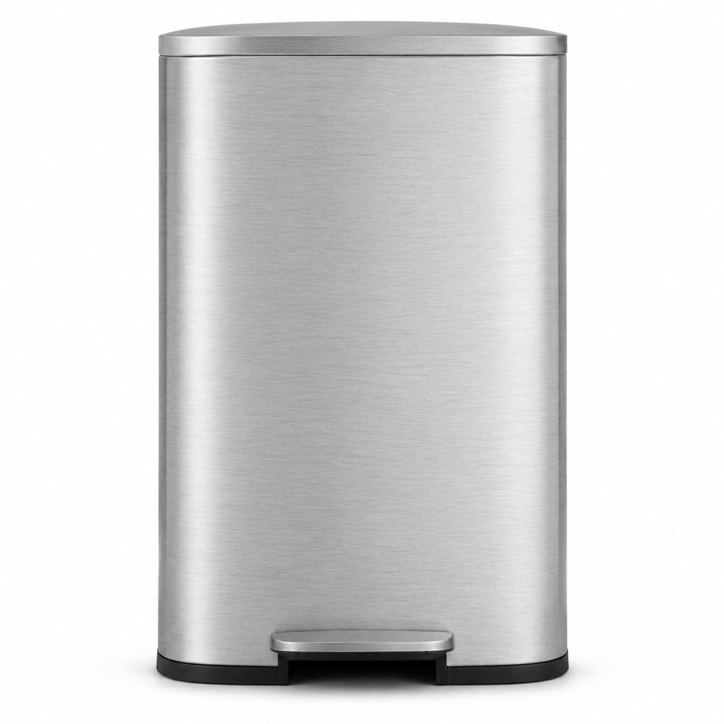 Airfind 13.2 Gallon Stainless Steel Trash Garbage Can with Bucket, PP steel stainless Frame, 17in x 12in x 26in (L x W x H) The Footprint, Silver Main