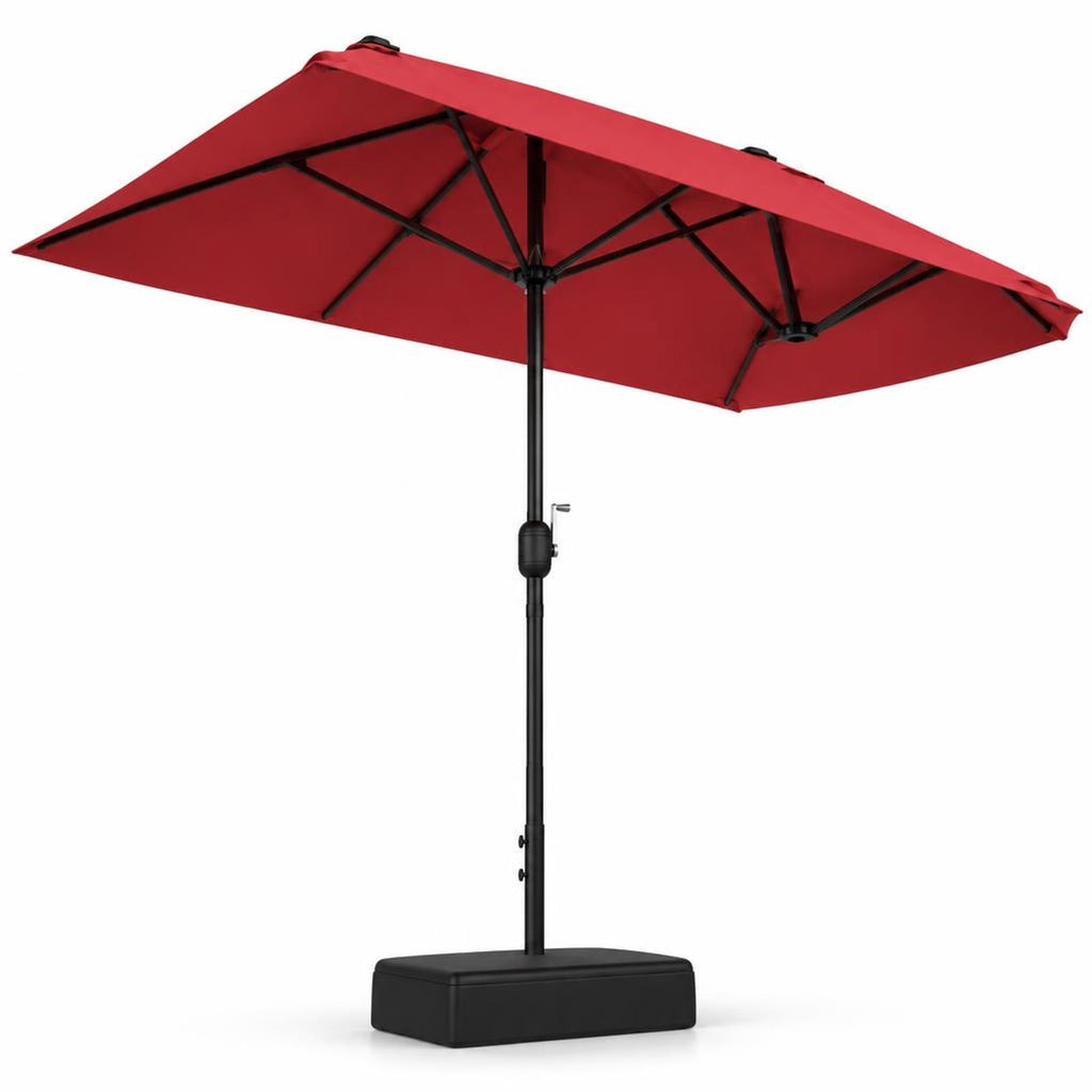 Airfind 13 Feet Double-Sided Patio Twin Table Umbrella with Crank Handle, Metal 180g Yarn Dyed Fabric PA Coating Frame