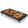 Airfind 1300W Indoor Electric Grill featuring Removable Touch Panel, Die Cast Aluminum Stainless Steel Frame, 23.5 Inch x 11.02 Inch x 2.95 Inch Footprint, Black