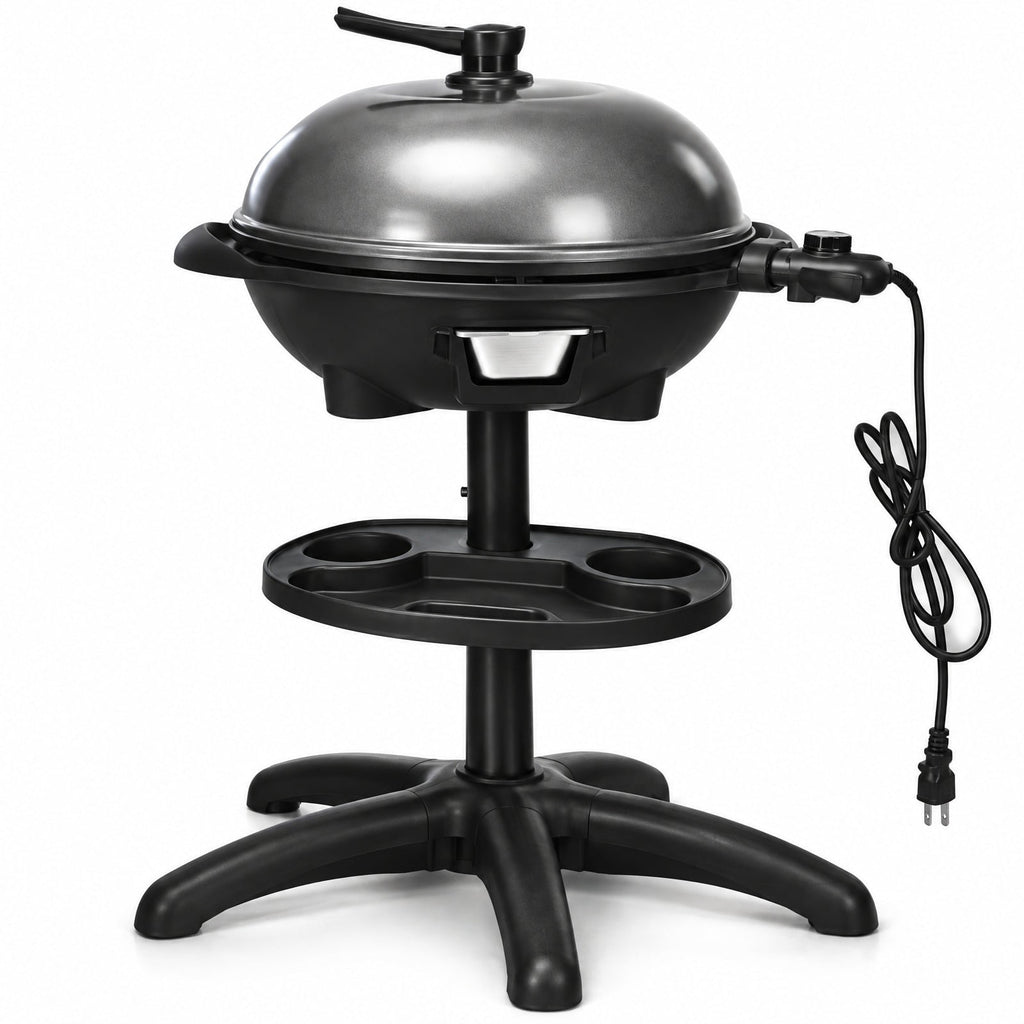 Airfind 1350 W Outdoor Electric BBQ Grill with Removable Stand Easy to Install, Aluminum Plate / ABS for Convenient Everyday Use, Black